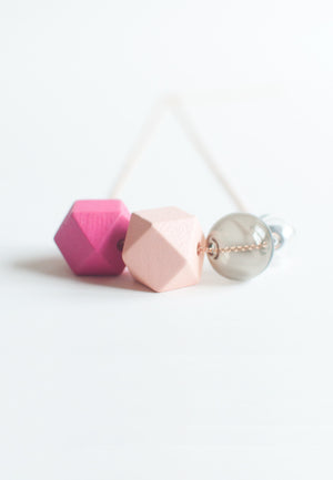 Pink Glass Necklace - sanwaitsai