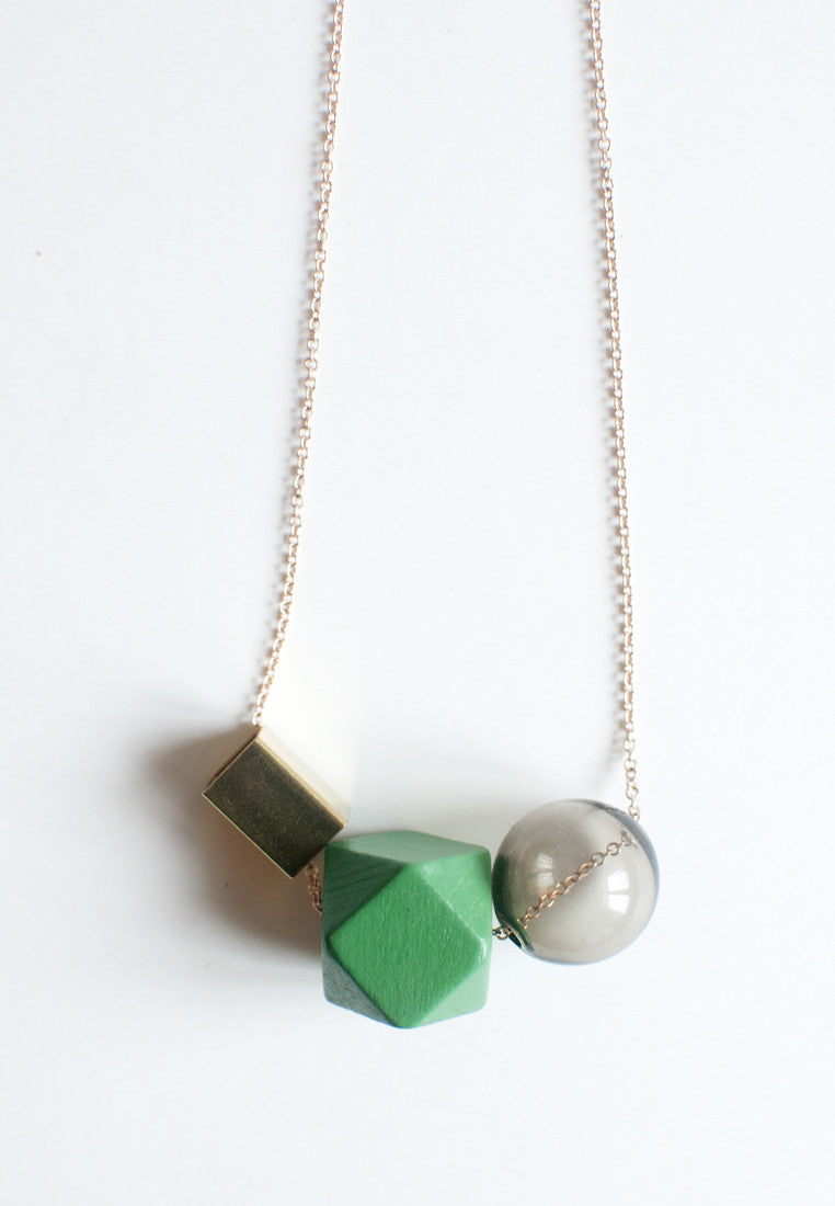 Green Wood Necklace - sanwaitsai
