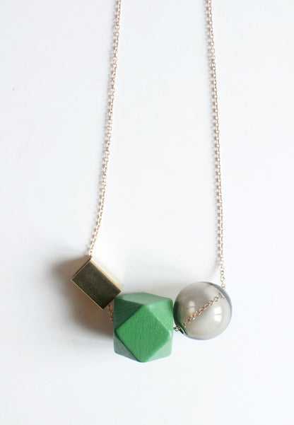 Green Wood Necklace - sanwaitsai