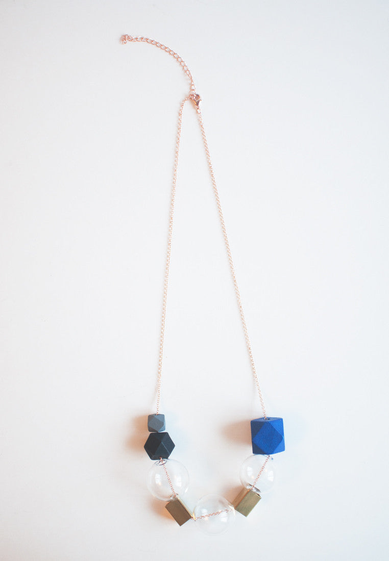 Glass Metal Bead Necklace - sanwaitsai