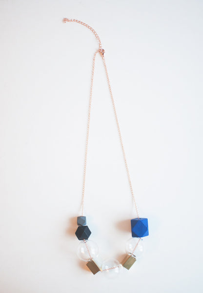 Glass Metal Bead Necklace - sanwaitsai