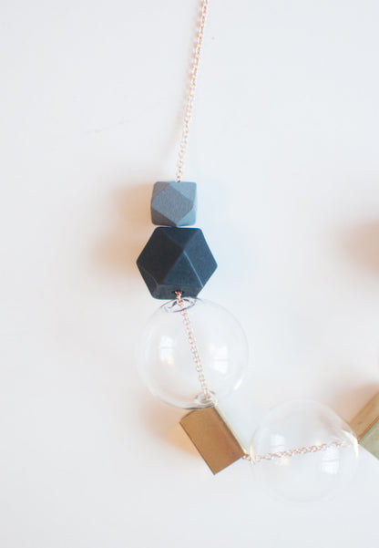 Glass Metal Bead Necklace - sanwaitsai