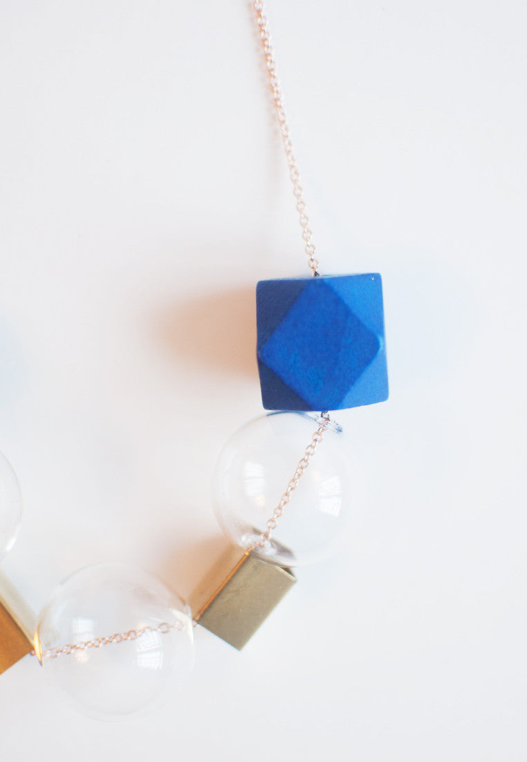 Glass Metal Bead Necklace - sanwaitsai