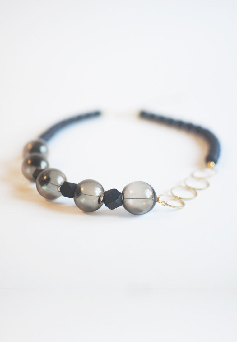 Glass Beads Metal Necklace - sanwaitsai