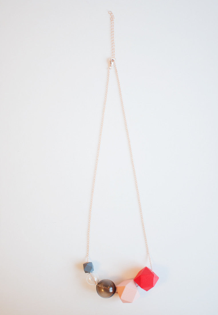 Red Tinted Glass Necklace - sanwaitsai
