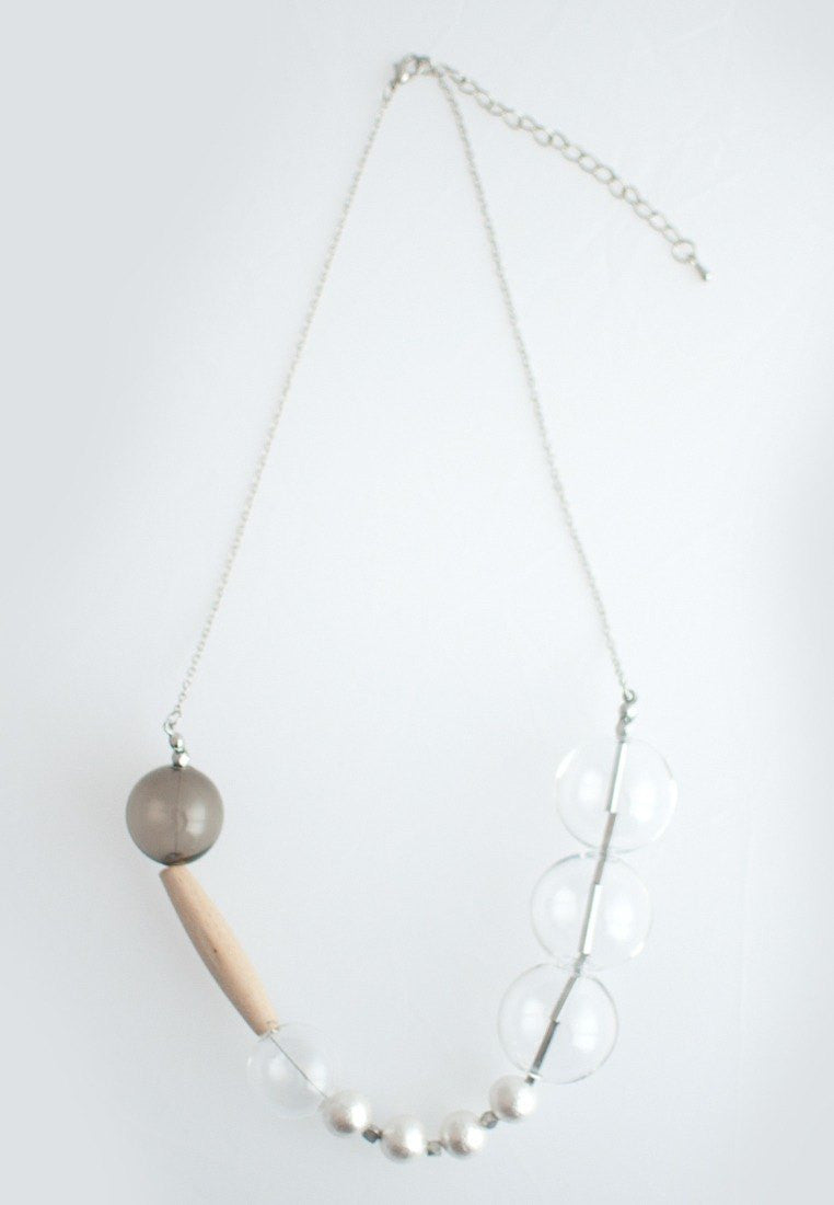 Cotton Pearl Wood Necklace - sanwaitsai