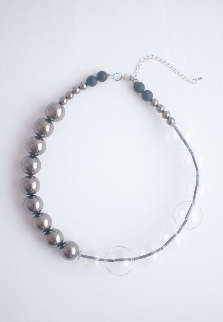 Metal Glass Bead Necklace - sanwaitsai