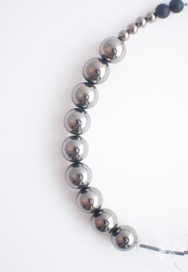 Metal Glass Bead Necklace - sanwaitsai