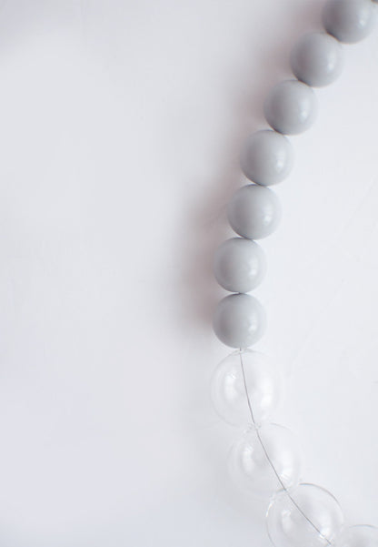 Blue Flower Glass Necklace - sanwaitsai