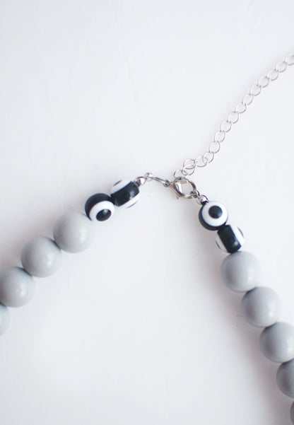 Blue Flower Glass Necklace - sanwaitsai