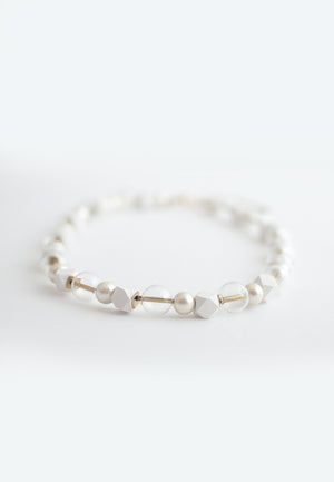 Cotton Pearls Glass Necklace - sanwaitsai
