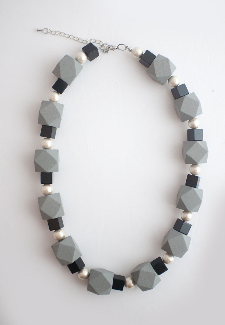 Black White Grey Necklace - sanwaitsai