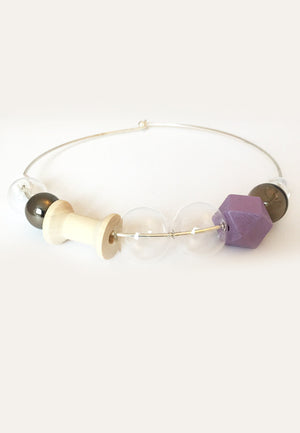 Glass Beads Purple Collar - sanwaitsai