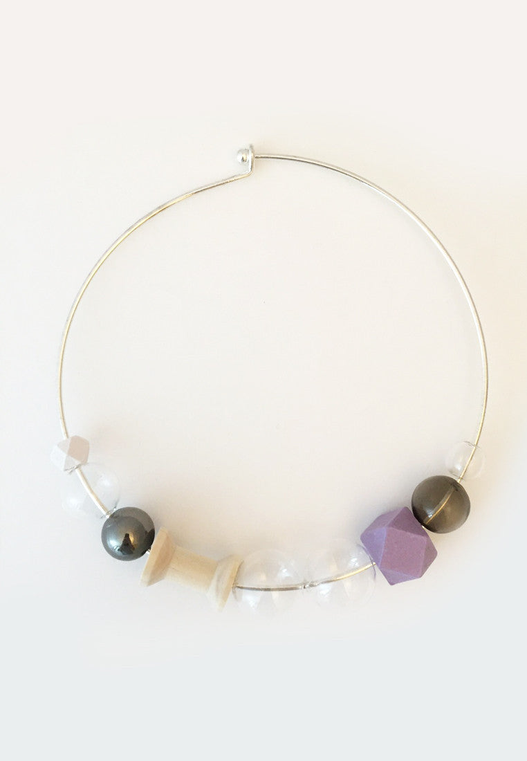 Glass Beads Purple Collar - sanwaitsai - 4