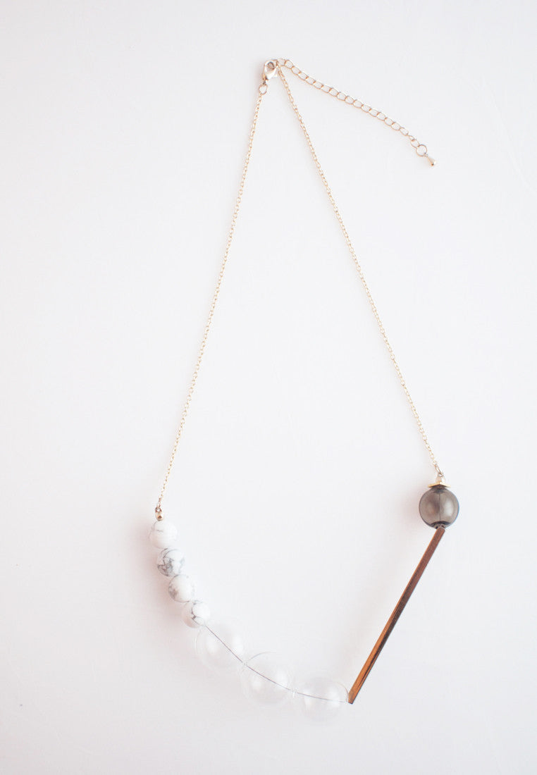 Howlite Glass Necklace - sanwaitsai - 3