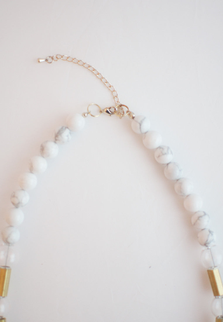 Glass Howlite Necklace - sanwaitsai - 4