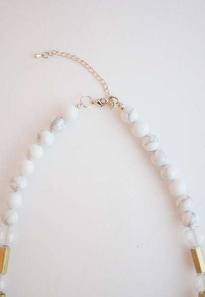 Glass Howlite Necklace - sanwaitsai - 4
