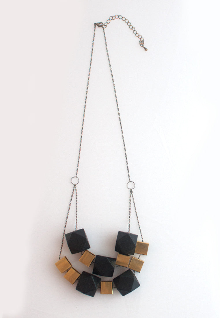 Glass Bead Metal Necklace - sanwaitsai - 2