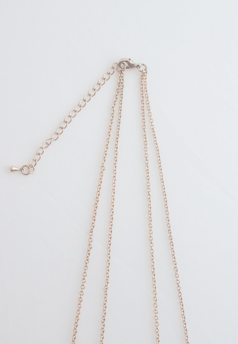 Glass Metal Double Necklace - sanwaitsai - 3