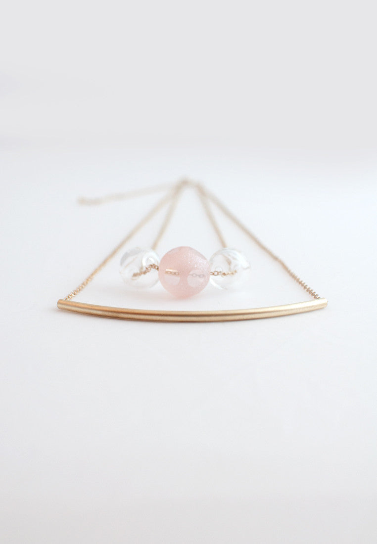 Glass Metal Double Necklace - sanwaitsai - 1