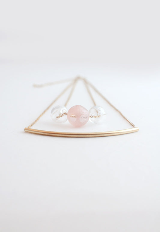 Glass Metal Double Necklace - sanwaitsai - 1